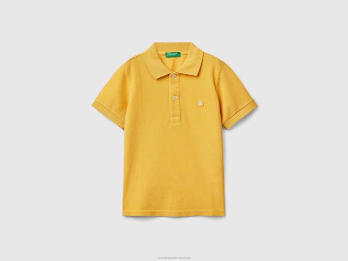 kinderen Benetton polo met korte mouwen van biologisch katoen geel 4R625135