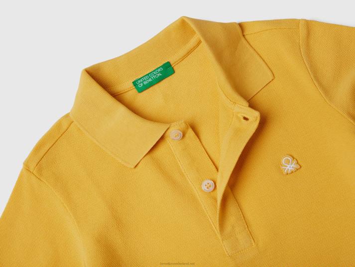 kinderen Benetton polo met korte mouwen van biologisch katoen geel 4R625135