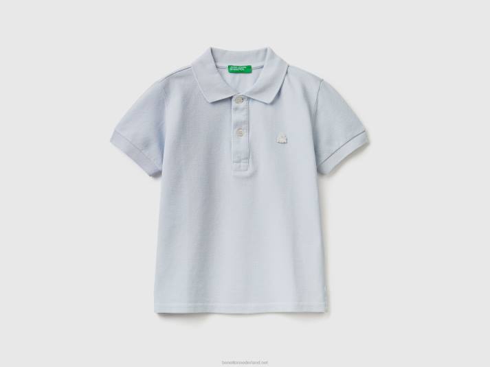 kinderen Benetton polo met korte mouwen van biologisch katoen hemelsblauw 4R622291