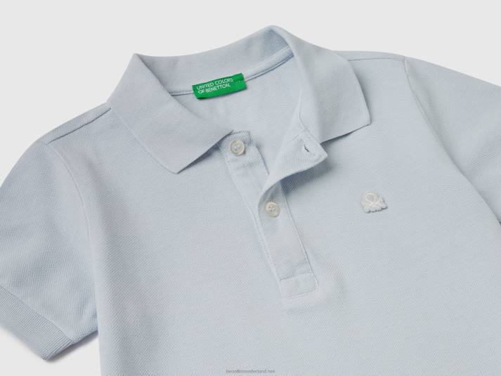 kinderen Benetton polo met korte mouwen van biologisch katoen hemelsblauw 4R622291