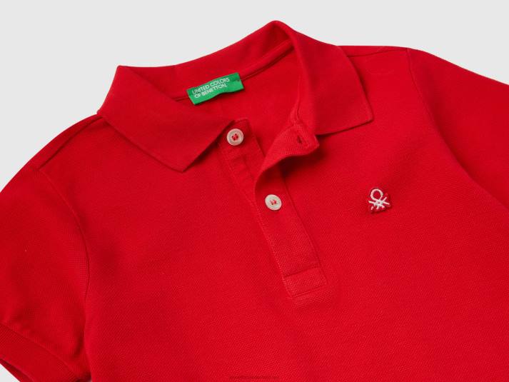 kinderen Benetton polo met korte mouwen van biologisch katoen rood 4R622293