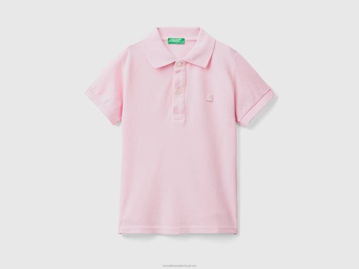 kinderen Benetton polo met korte mouwen van biologisch katoen roze 4R622299