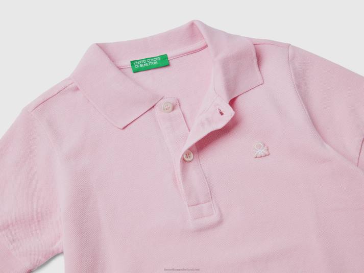 kinderen Benetton polo met korte mouwen van biologisch katoen roze 4R625147