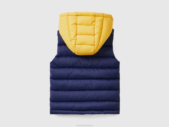 kinderen Benetton gewatteerd vest met colourblocking donkerblauw 4R622115