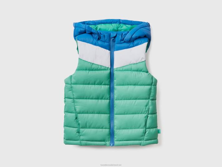 kinderen Benetton gewatteerd vest met colourblocking groente 4R622116