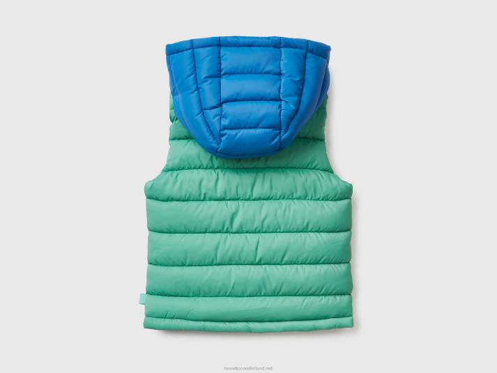 kinderen Benetton gewatteerd vest met colourblocking groente 4R622116