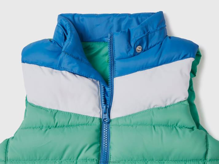 kinderen Benetton gewatteerd vest met colourblocking groente 4R622116
