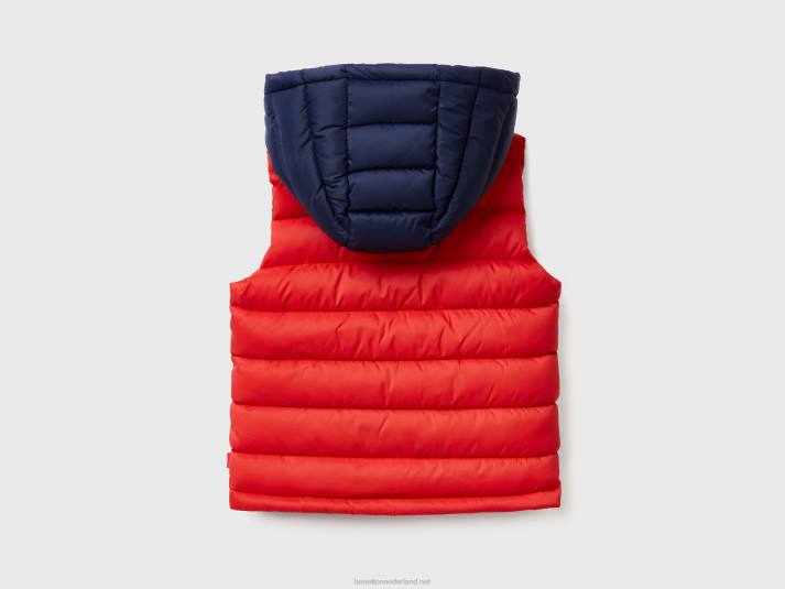 kinderen Benetton gewatteerd vest met colourblocking rood 4R622117