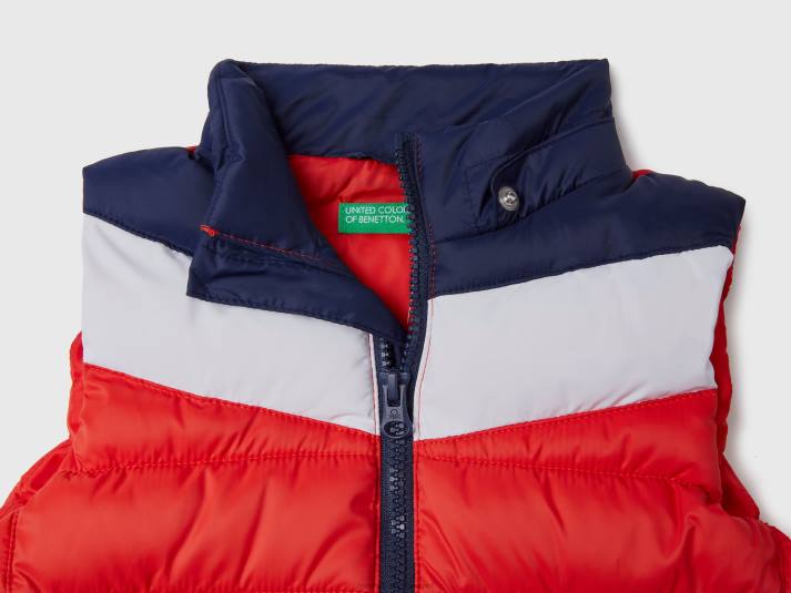 kinderen Benetton gewatteerd vest met colourblocking rood 4R622117