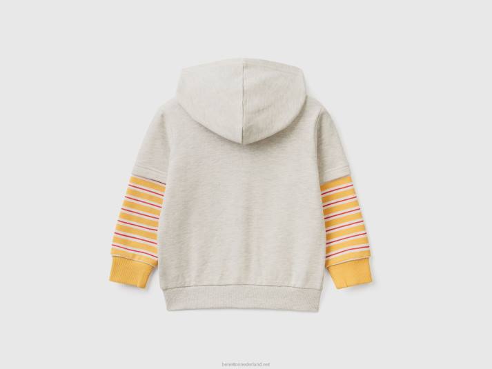 kinderen Benetton hoodie met dubbele mouwen lichtgrijs 4R622278