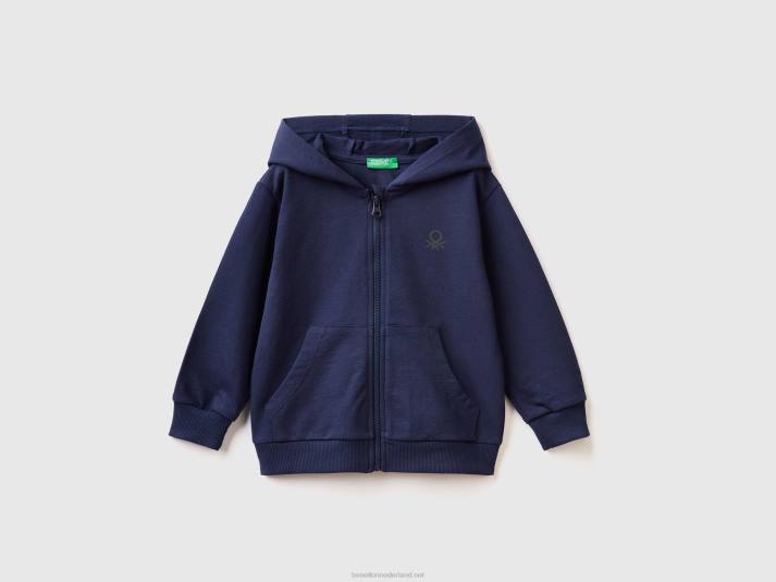 kinderen Benetton hoodie met logo donkerblauw 4R625090