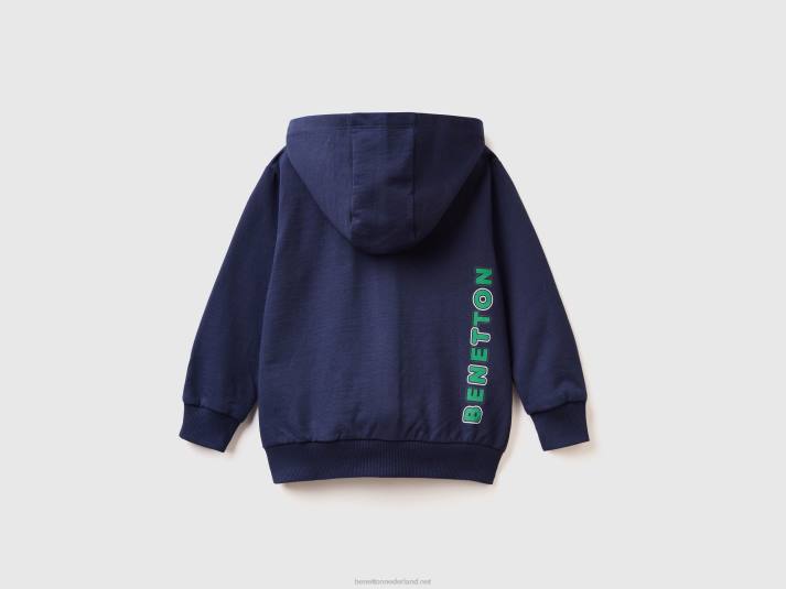 kinderen Benetton hoodie met logo donkerblauw 4R625090