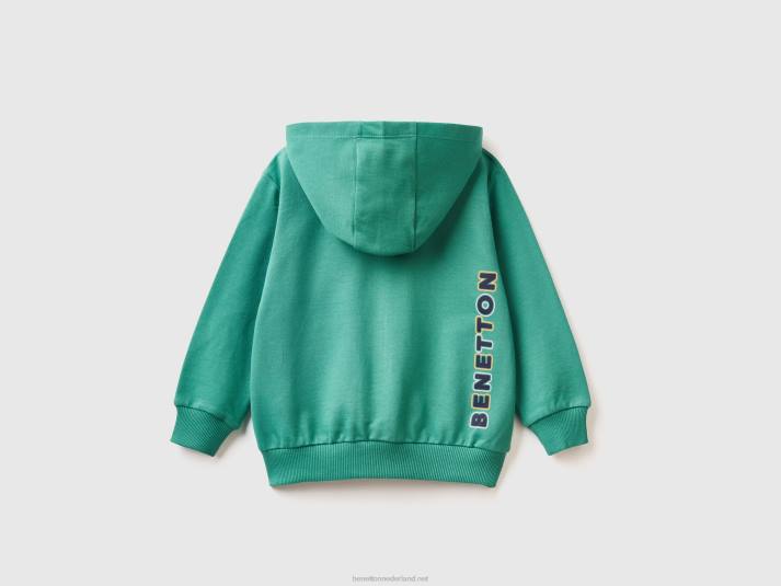 kinderen Benetton hoodie met logo donkergroen 4R622268