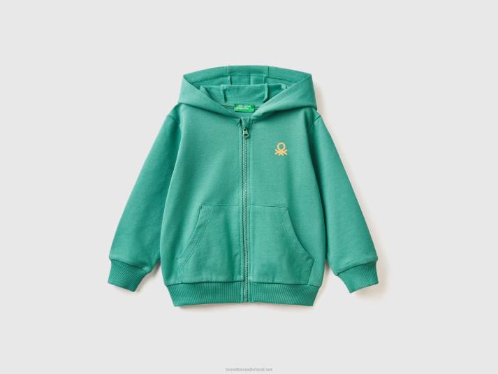 kinderen Benetton hoodie met logo donkergroen 4R625096