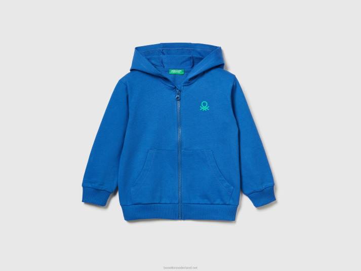 kinderen Benetton hoodie met logo helderblauw 4R622258