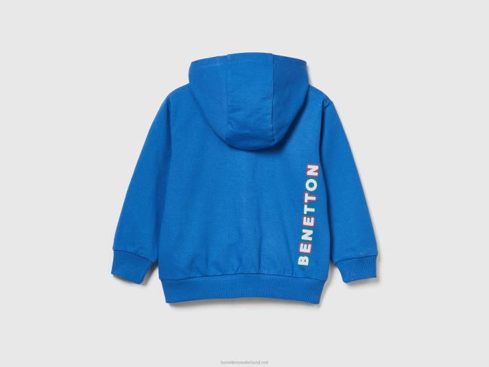kinderen Benetton hoodie met logo helderblauw 4R622258