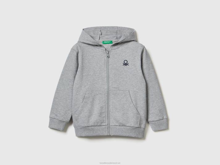 kinderen Benetton hoodie met logo lichtgrijs 4R625124
