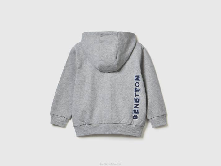 kinderen Benetton hoodie met logo lichtgrijs 4R625124