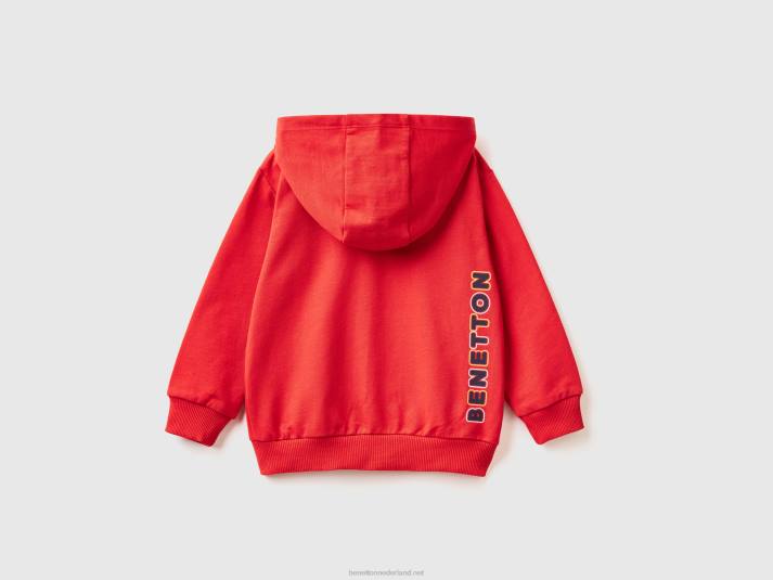 kinderen Benetton hoodie met logo rood 4R622247