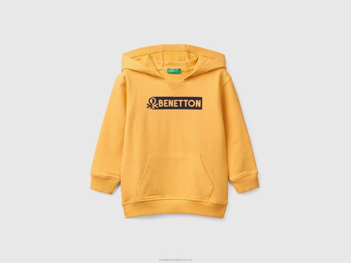 kinderen Benetton hoodie van biologisch stretchkatoen geel 4R622283