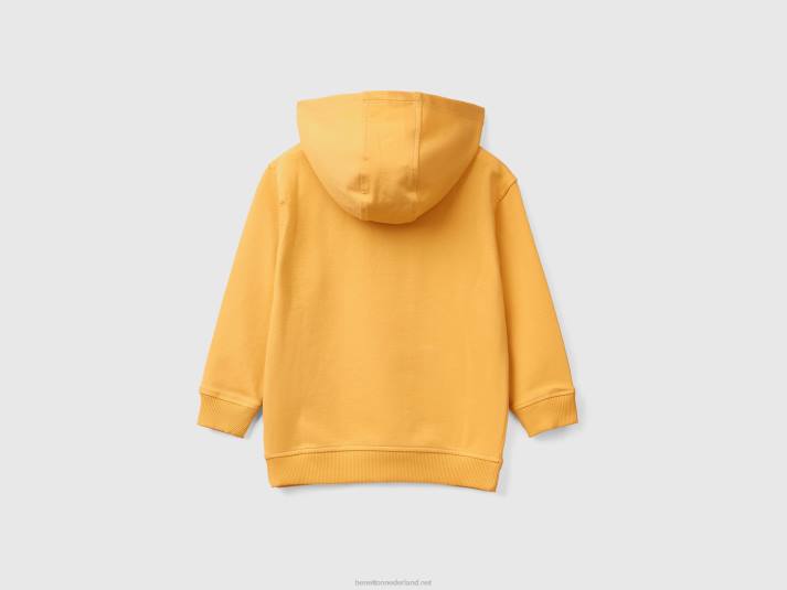 kinderen Benetton hoodie van biologisch stretchkatoen geel 4R625133
