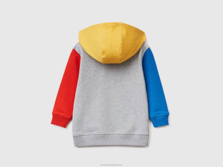 kinderen Benetton hoodie van biologisch stretchkatoen veelkleurig 4R622256