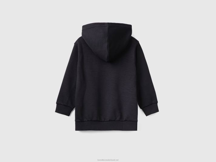 kinderen Benetton hoodie van technische stof zwart 4R622270