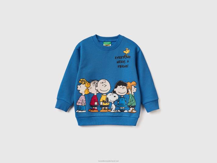 kinderen Benetton sweatshirt met pindaprint helderblauw 4R622285