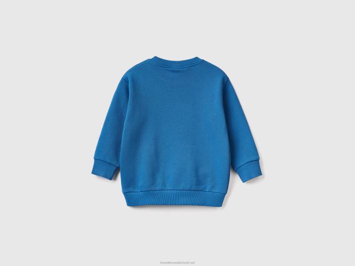 kinderen Benetton sweatshirt met pindaprint helderblauw 4R622285