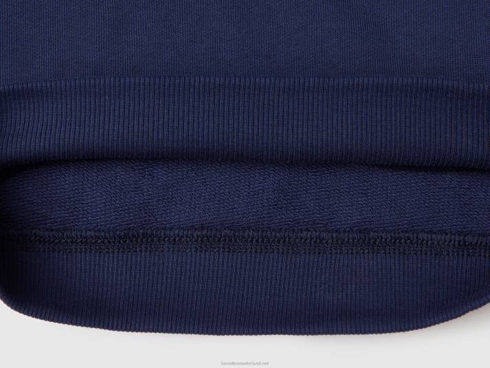 kinderen Benetton sweatshirt van 100% biologisch katoen donkerblauw 4R625102