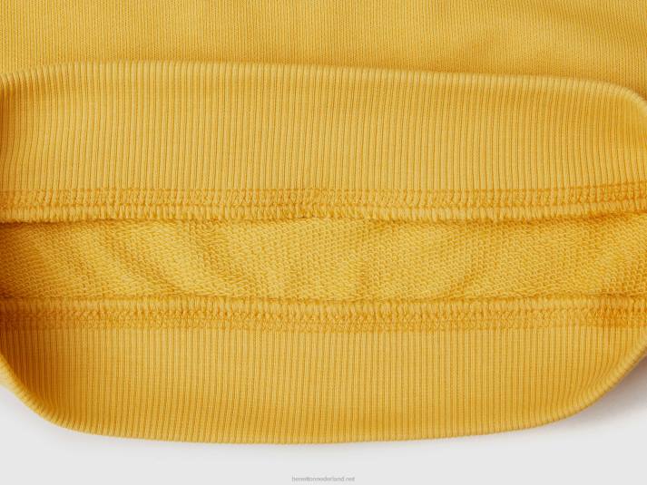 kinderen Benetton sweatshirt van 100% biologisch katoen geel 4R625087