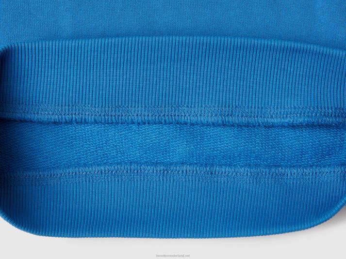 kinderen Benetton sweatshirt van 100% biologisch katoen helderblauw 4R625093