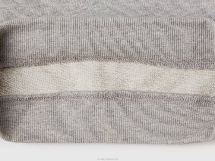 kinderen Benetton sweatshirt van 100% biologisch katoen lichtgrijs 4R622271