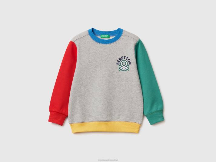 kinderen Benetton sweatshirt van 100% biologisch katoen veelkleurig 4R625089