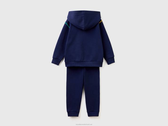 kinderen Benetton trainingspak van 100% katoen donkerblauw 4R625091