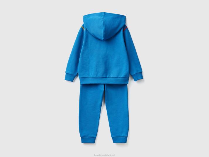 kinderen Benetton trainingspak van 100% katoen helderblauw 4R622244