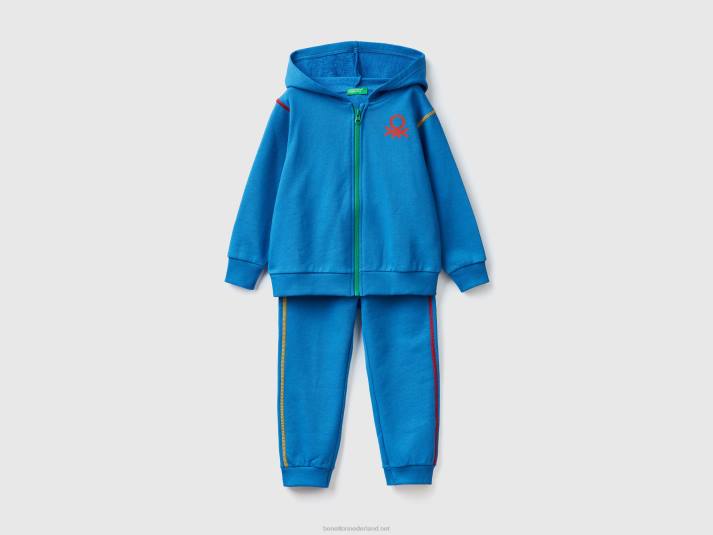kinderen Benetton trainingspak van 100% katoen helderblauw 4R625110