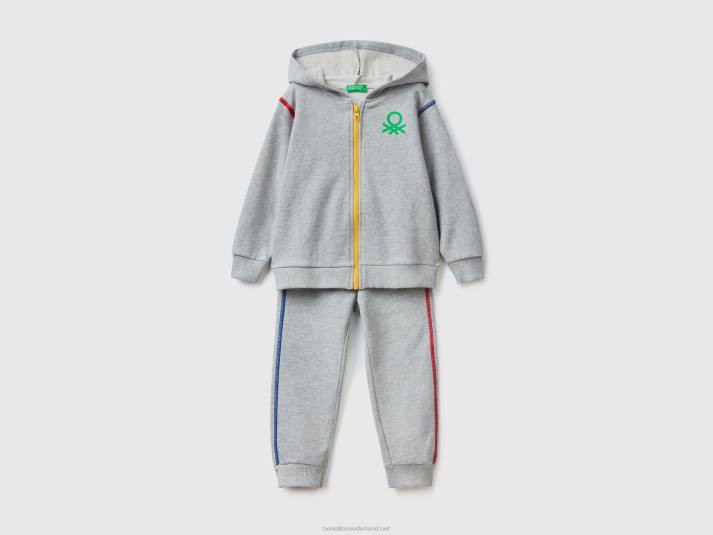kinderen Benetton trainingspak van 100% katoen lichtgrijs 4R625111