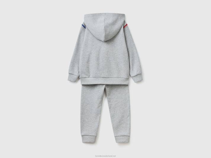 kinderen Benetton trainingspak van 100% katoen lichtgrijs 4R625111