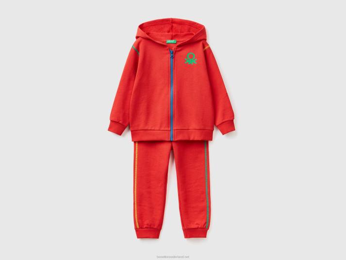 kinderen Benetton trainingspak van 100% katoen rood 4R622284