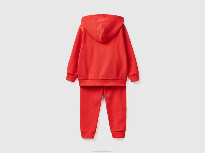 kinderen Benetton trainingspak van 100% katoen rood 4R625126