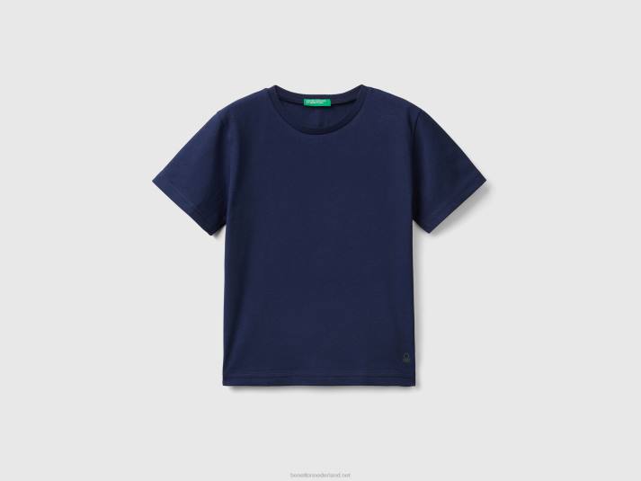 kinderen Benetton T-shirt van biologisch katoen donkerblauw 4R622180