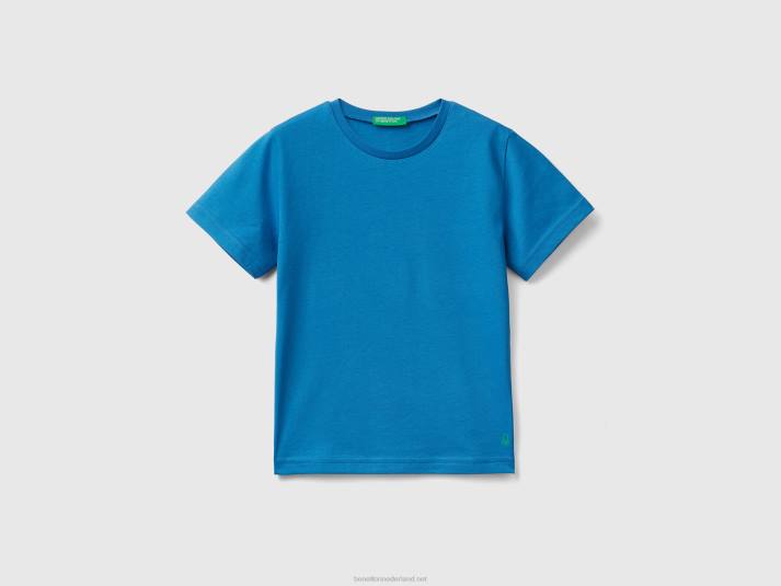 kinderen Benetton T-shirt van biologisch katoen helderblauw 4R625059