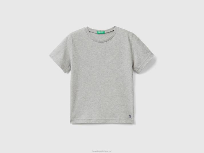 kinderen Benetton T-shirt van biologisch katoen lichtgrijs 4R622203