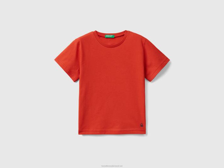 kinderen Benetton T-shirt van biologisch katoen rood 4R625036