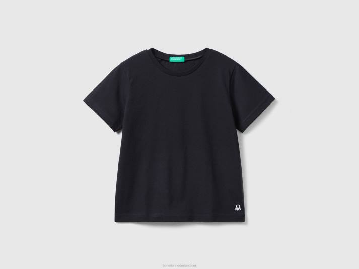 kinderen Benetton T-shirt van biologisch katoen zwart 4R622217