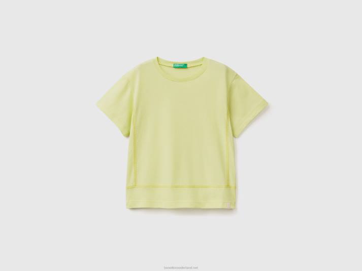 kinderen Benetton T-shirt van gerecyclede stof Neon Geel 4R625041