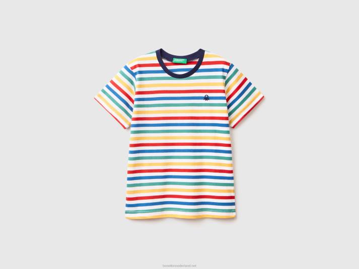 kinderen Benetton gestreept katoenen t-shirt veelkleurig 4R622136