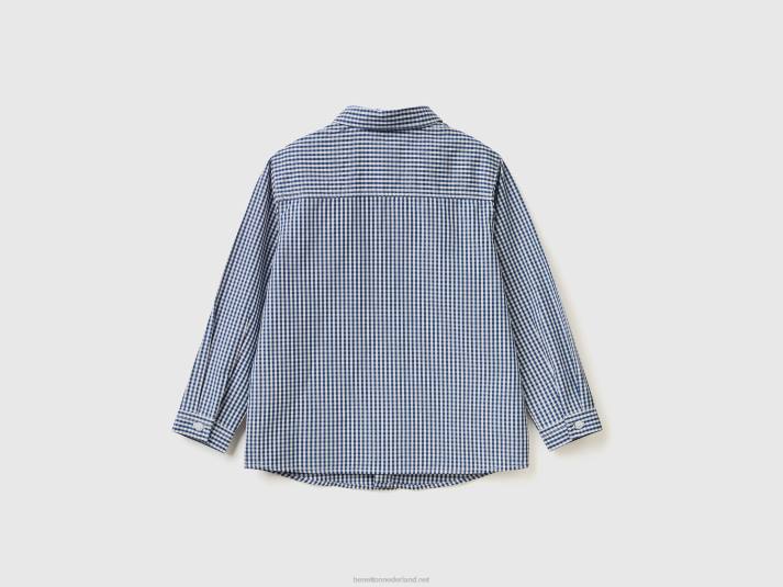 kinderen Benetton overhemd van zuiver katoen blauw 4R622233