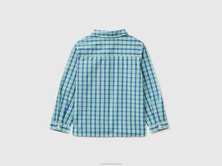 kinderen Benetton overhemd van zuiver katoen groente 4R625058